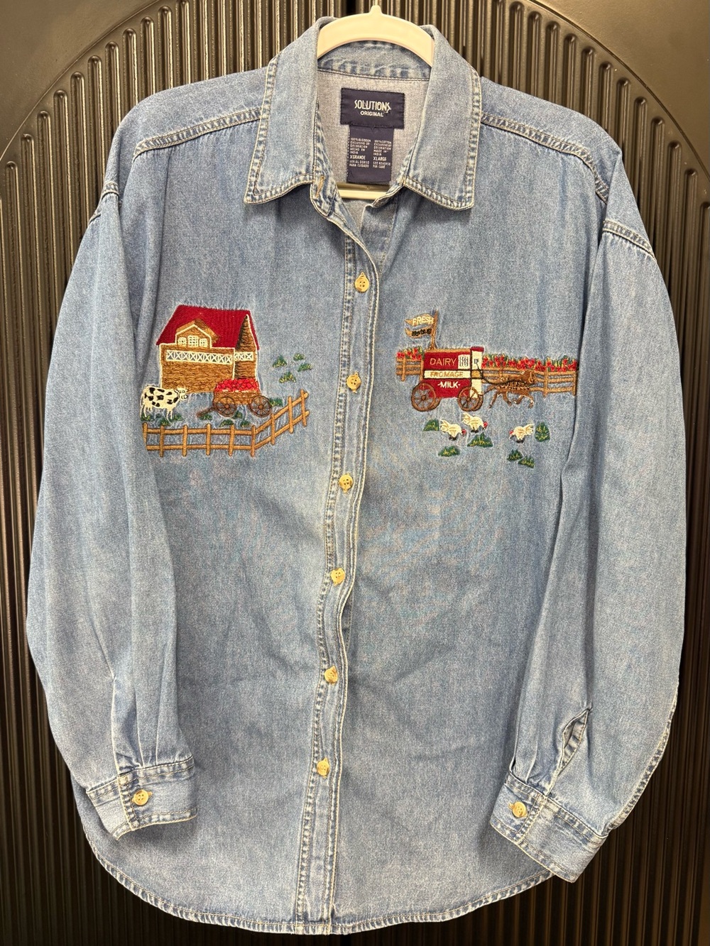 Vintage Embroidered Denim Shirt